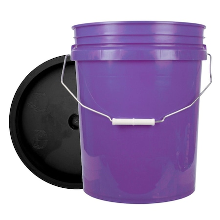 World Enterprises Bucket, 12 in H, Purple and Black 5PPL,345BLK
